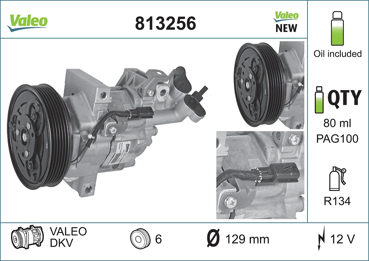 Compressor, air conditioning - 813256 VALEO