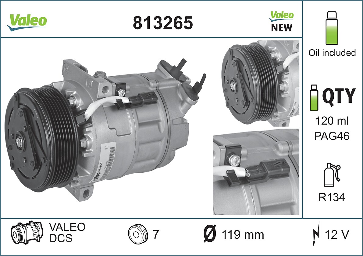 Compressor, air conditioning - 813265 VALEO