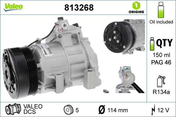 Compressore, Climatizzatore - 813268 VALEO