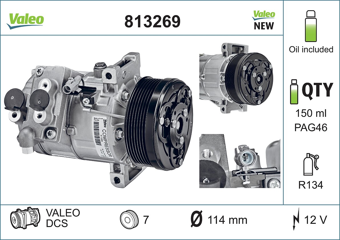 Compressore, Climatizzatore - 813269 VALEO