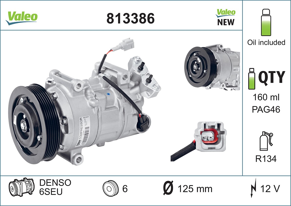 Compressor, air conditioning - 813386 VALEO