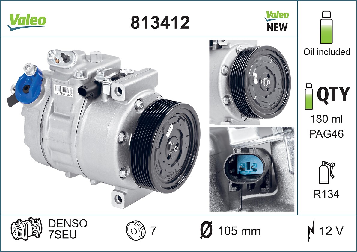 Compressor, air conditioning - 813412 VALEO