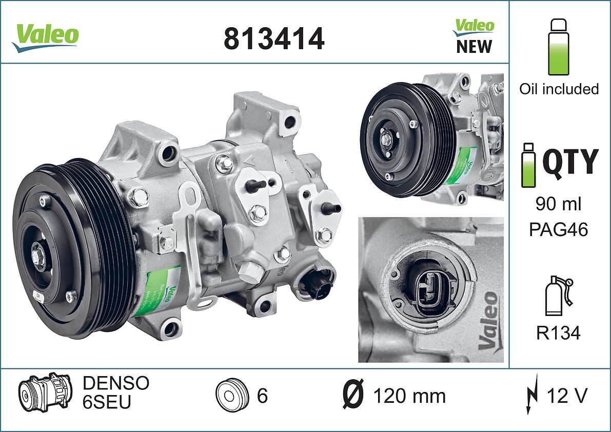 Compressore, Climatizzatore - 813414 VALEO