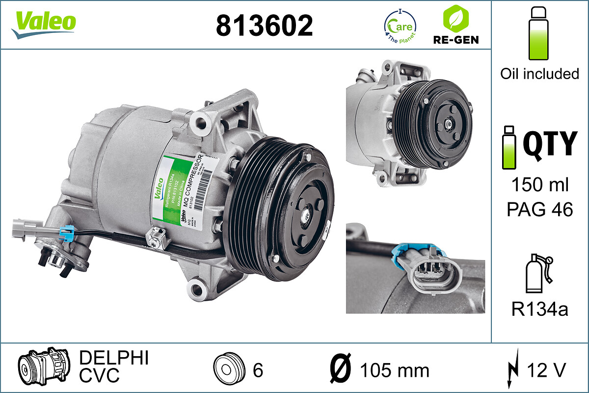 Compressor, air conditioning - 813602 VALEO
