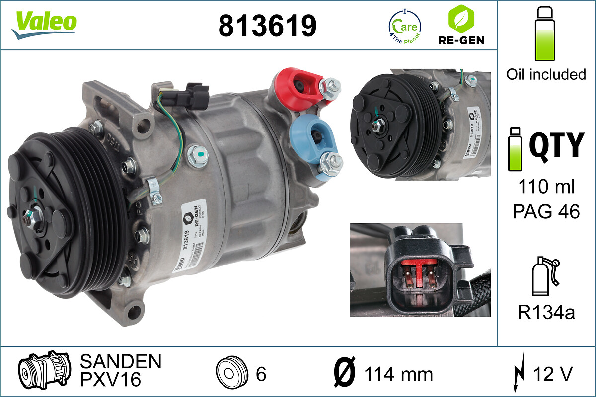 Compressor, air conditioning - 813619 VALEO