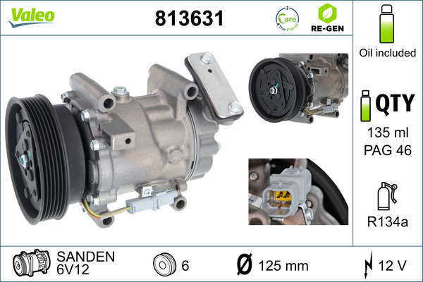 Compressore, Climatizzatore - 813631 VALEO