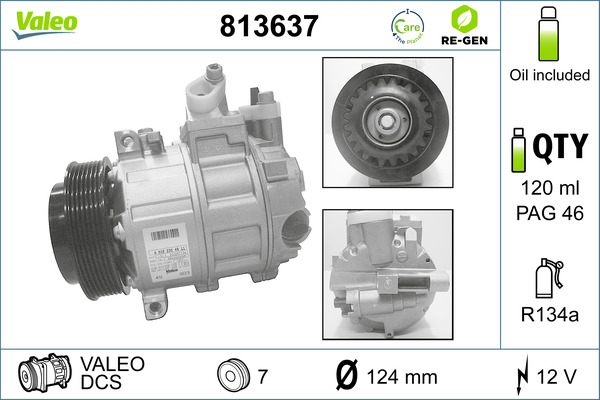 Compressor, air conditioning - 813637 VALEO