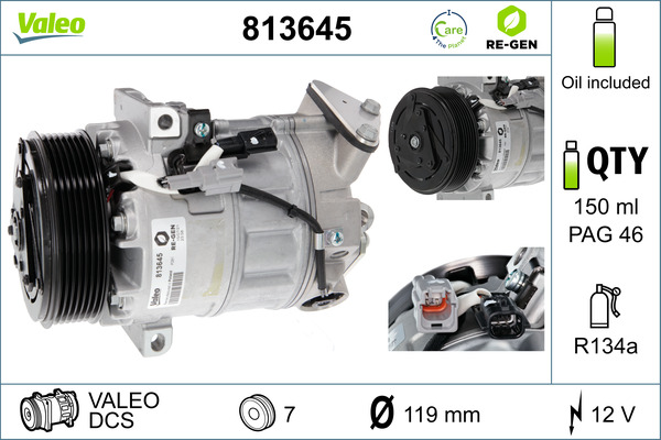 kompresorius, oro kondicionierius - 813645 VALEO