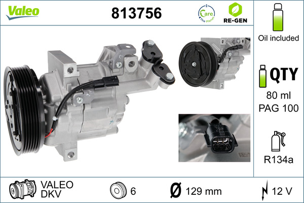 Compressor, air conditioning - 813756 VALEO