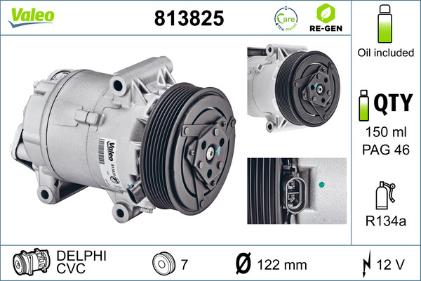 Compressor, air conditioning - 813825 VALEO