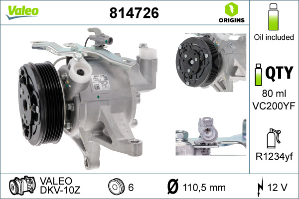 Compressor, air conditioning - 814726 VALEO