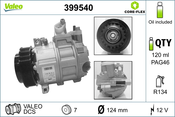 Compressor, air conditioning - 399540 VALEO