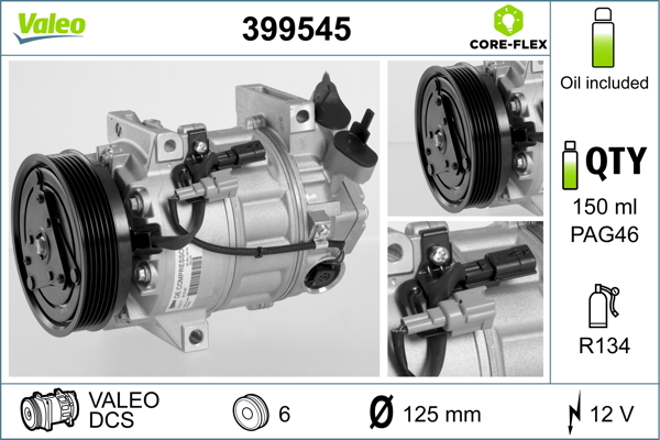 Compressor, air conditioning - 399545 VALEO