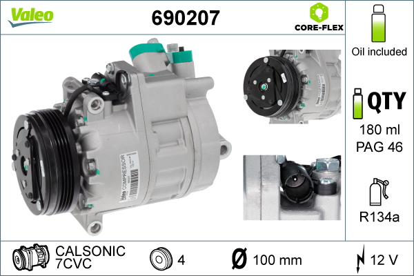 Compressor, air conditioning - 690207 VALEO