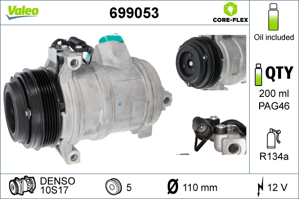 Compressor, air conditioning - 699053 VALEO