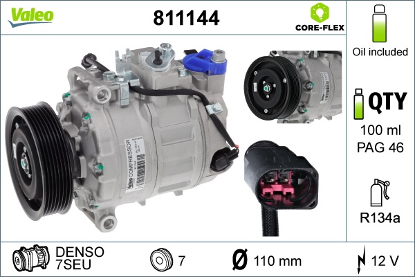 Compressor, air conditioning - 811144 VALEO