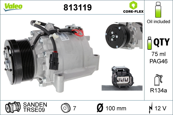 Compressore, Climatizzatore - 813119 VALEO