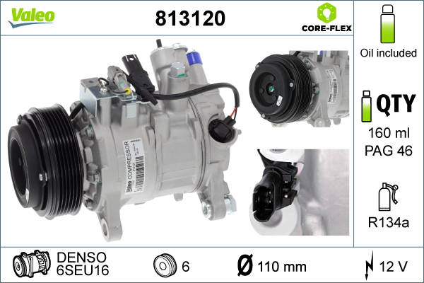 Compressore, Climatizzatore - 813120 VALEO