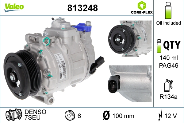 Compressore, Climatizzatore - 813248 VALEO
