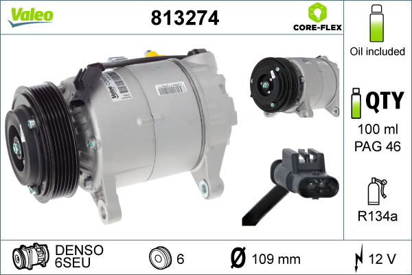Compressor, air conditioning - 813274 VALEO