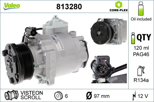 Compressore, Climatizzatore - 813280 VALEO