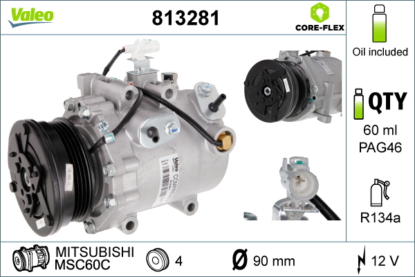 Compressore, Climatizzatore - 813281 VALEO