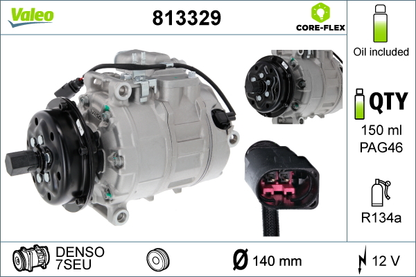 Compressor, air conditioning - 813329 VALEO