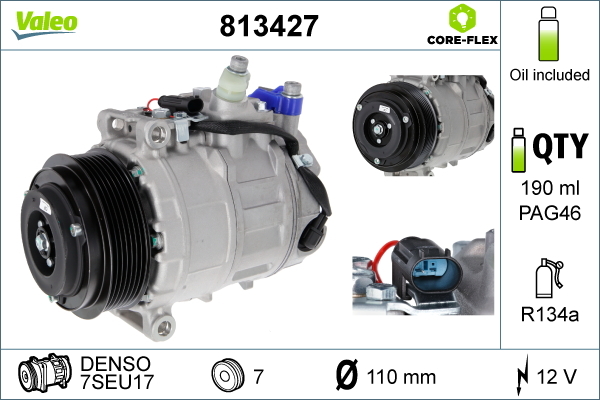 Compressore, Climatizzatore - 813427 VALEO