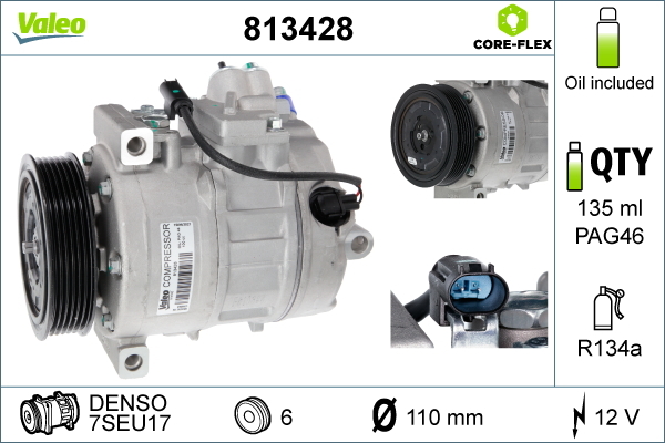 Compressore, Climatizzatore - 813428 VALEO