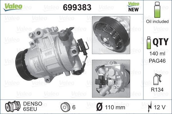 Компрессор, кондиционер - 699383 VALEO
