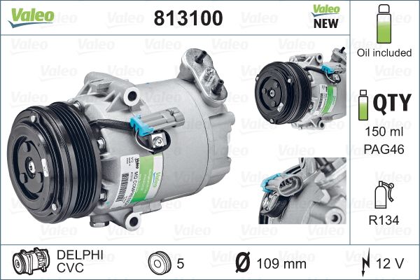 Compressor, air conditioning - 813100 VALEO