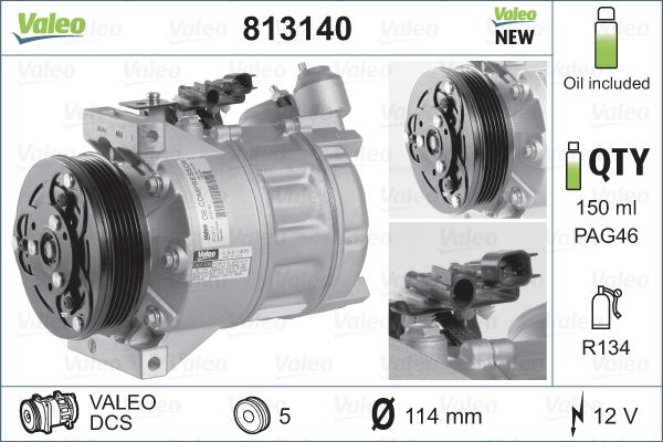 Компрессор, кондиционер - 813140 VALEO