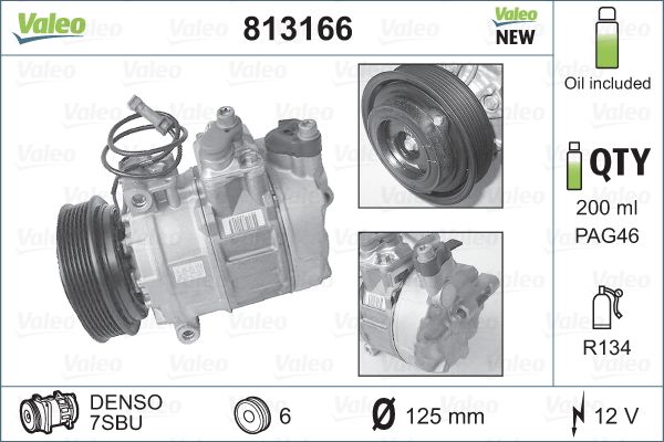 Компрессор, кондиционер - 813166 VALEO