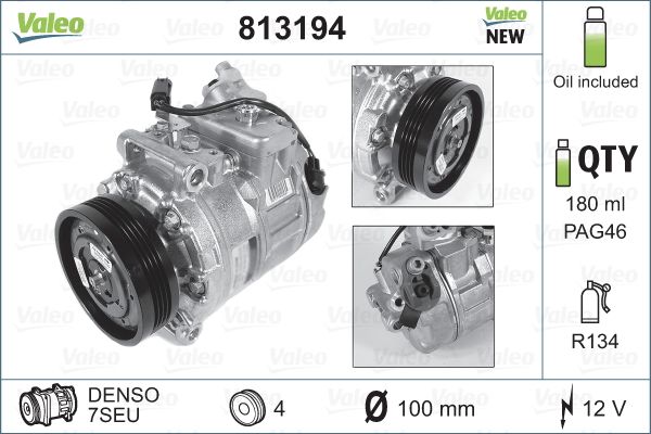 Compressor, air conditioning - 813194 VALEO