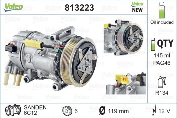 Компрессор, кондиционер - 813223 VALEO