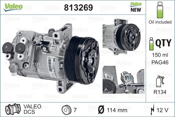 Компрессор, кондиционер - 813269 VALEO
