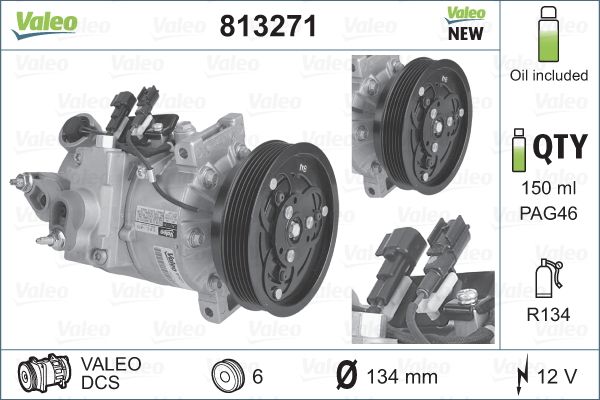 Compressor, air conditioning - 813271 VALEO