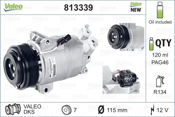 Compressor, air conditioning - 813339 VALEO