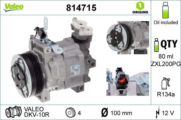 Compressore, Climatizzatore - 814715 VALEO