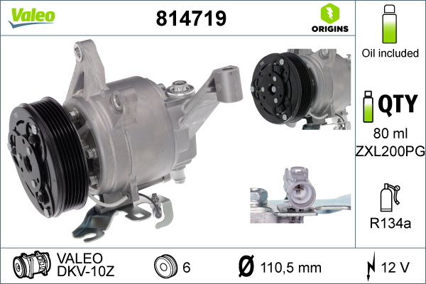 Compressore, Climatizzatore - 814719 VALEO