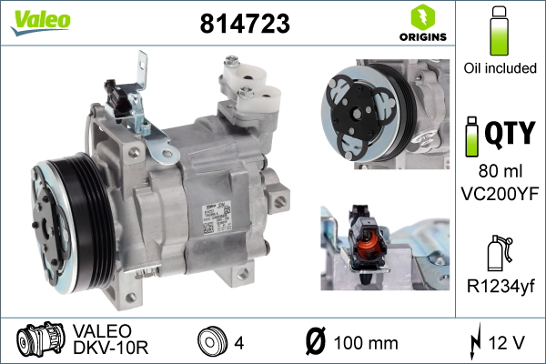 Compressor, air conditioning - 814723 VALEO