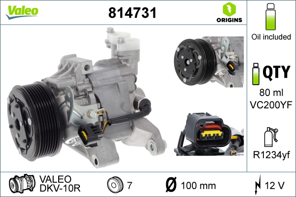 Компрессор, кондиционер - 814731 VALEO