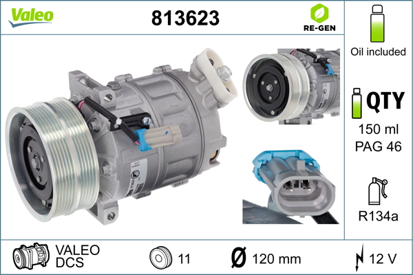 Compressor, air conditioning - 813623 VALEO