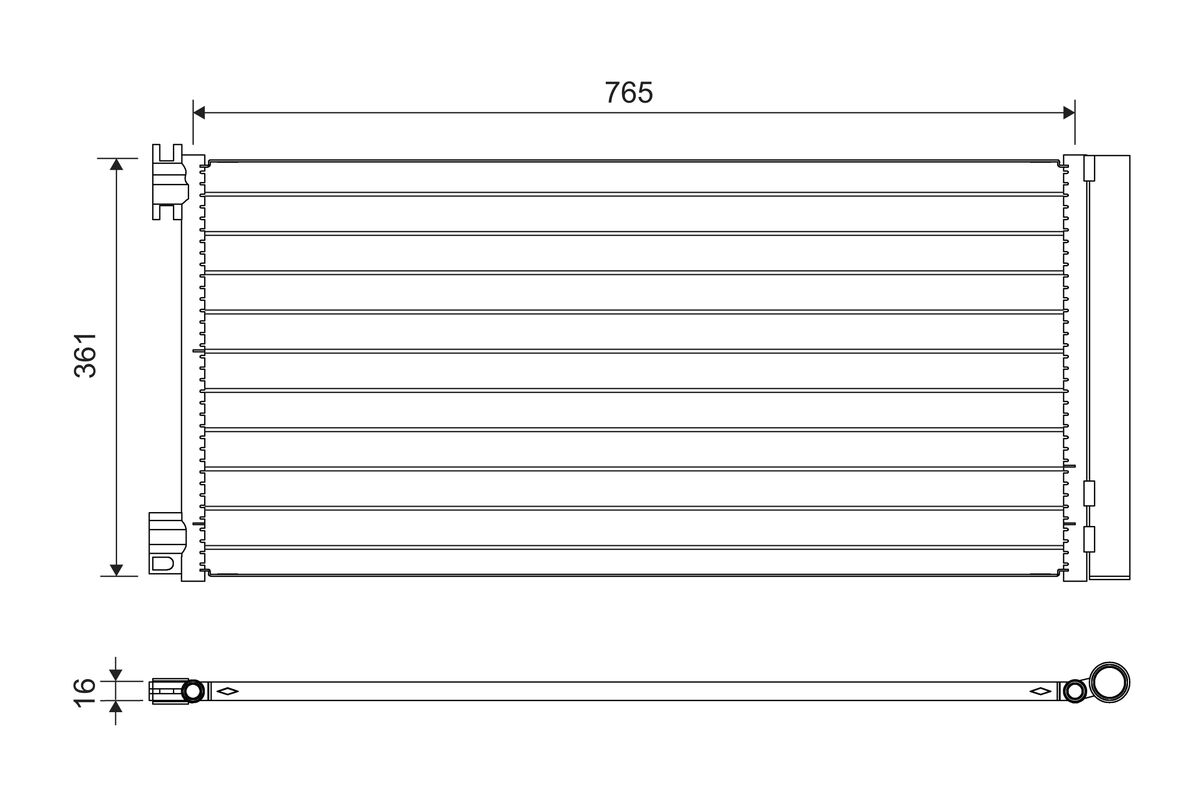 Condenser, air conditioning - 822637 VALEO