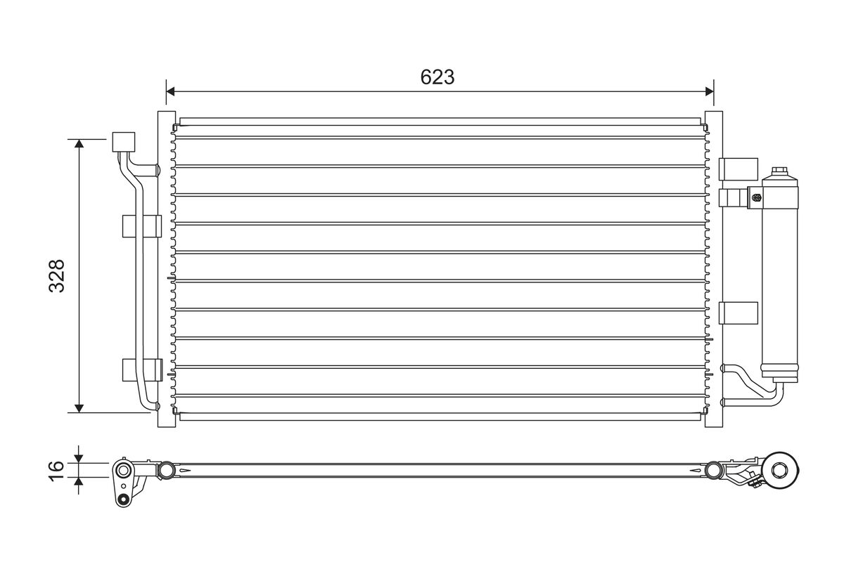 Condenser, air conditioning - 822646 VALEO