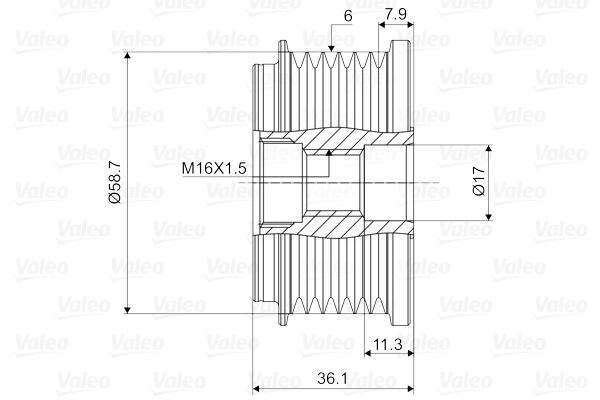 Механизм свободного хода генератора - 588033 VALEO