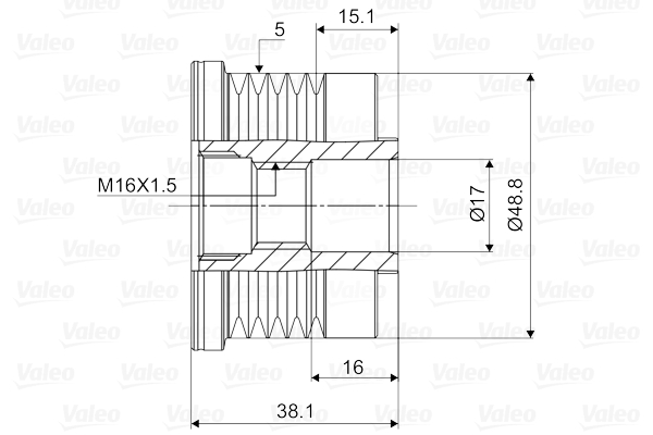 Механизм свободного хода генератора - 588038 VALEO