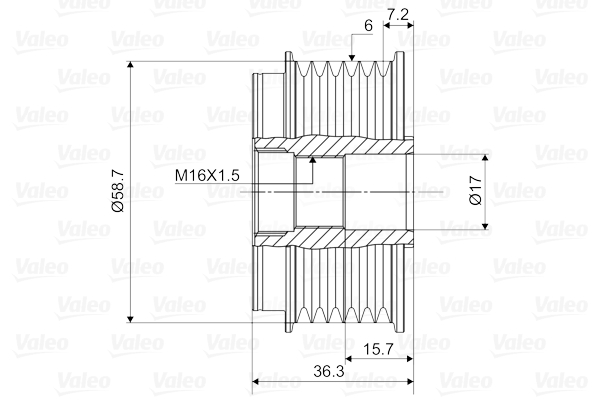 Механизм свободного хода генератора - 588042 VALEO