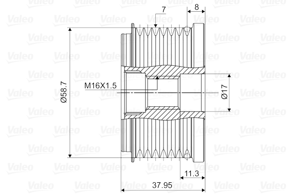 Механизм свободного хода генератора - 588057 VALEO