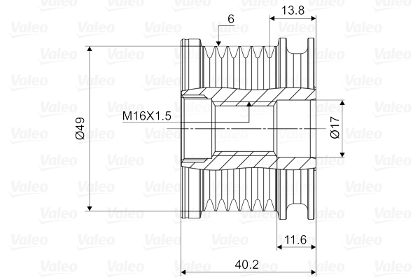 Механизм свободного хода генератора - 588095 VALEO